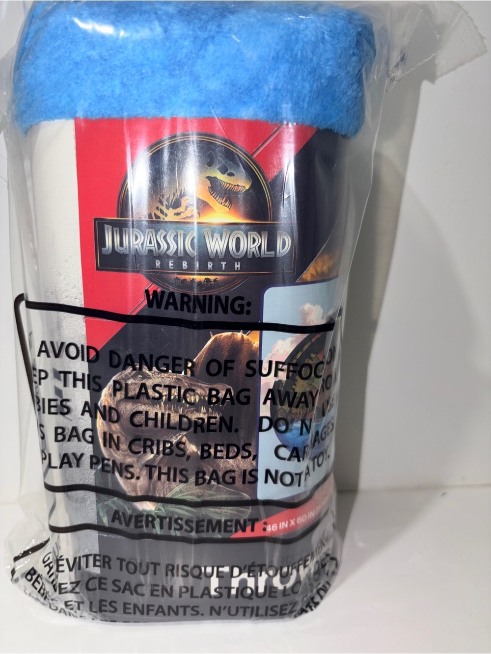 Jurassic World Rebirth Super Soft Throw Blanket 46x60 NEW Dinosaur Plush